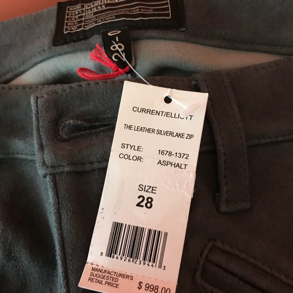 Rare real suede leather Current/Elliot jeans NEW - Picture 5 of 8